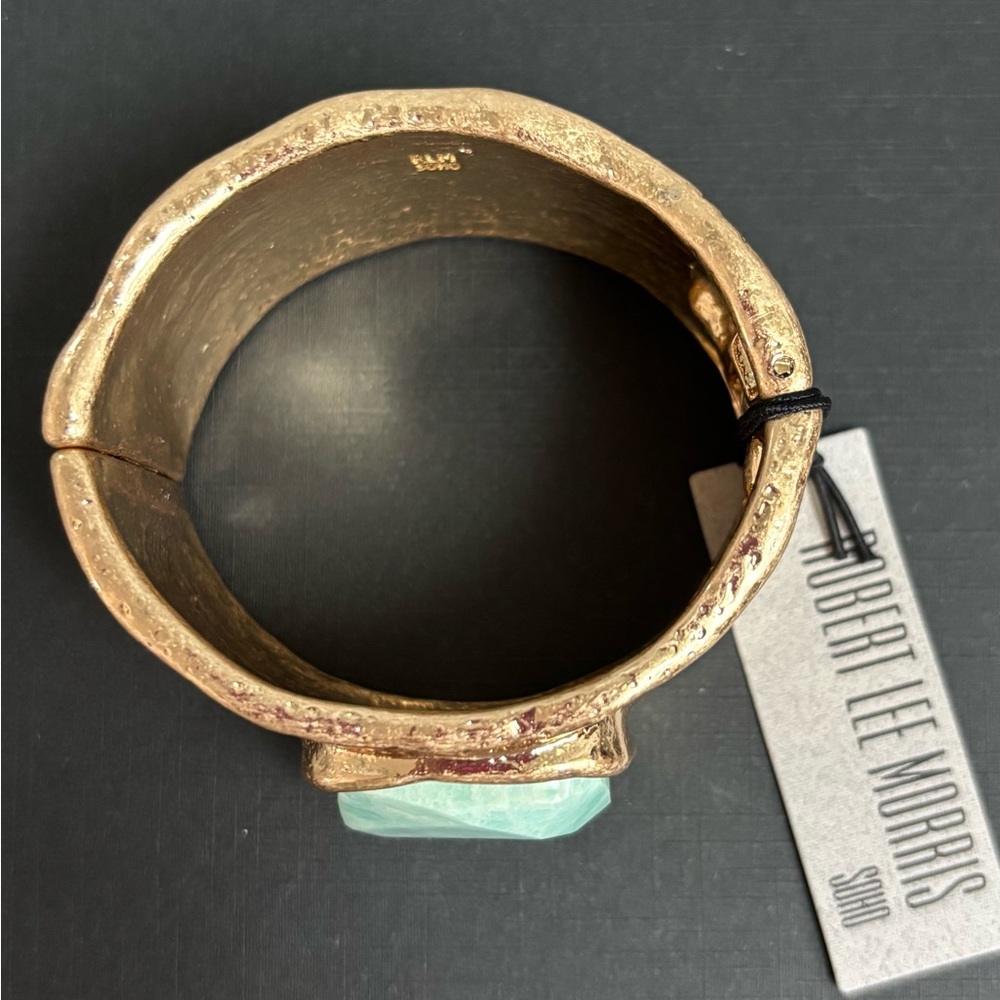 Robert Lee Morris Goldplated Turquoise Stone Bracelet - Picture 6 of 14